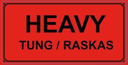 Etiketter Heavy / Tung / Raskas